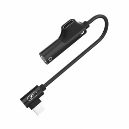 Адаптер AUX SkyDolphin AU03 Type-C to 3.5mm Jack + Charging 1.5A black