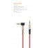 Кабел AUX SkyDolphin SR08 Spring Wire 3.5mm/1m red
