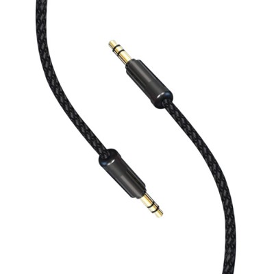 AUX Cable SkyDolphin SR10 Neylon Wire 3.5mm/1m black