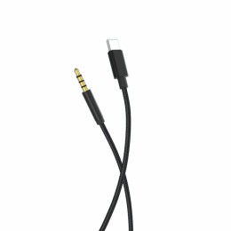 Кабел AUX SkyDolphin SR12 Braided Wire Type-C to 3.5mm/1m black