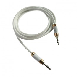 Кабел AUX SkyDolphin SR15 Aluminium Alloy vs TPE Wire 3.5mm/2m white