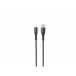 Кабел USB SkyDolphin S01L Metal Braided Fast Lightning 3A/1m Dark Green