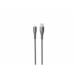 Кабел USB SkyDolphin S01L Metal Braided Fast Lightning 3A/1m Black
