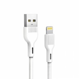 Кабел USB SkyDolphin S03L Frost Line Lightning 3A/1m white