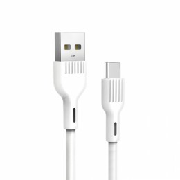 Кабел USB SkyDolphin S03T Frost Line Type-C 3A/1m white