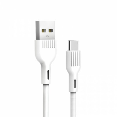 Кабел USB SkyDolphin S03T Frost Line Type-C 3A/1m white