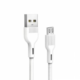 Кабел USB SkyDolphin S03V Frost Line Micro USB 3A/1m white