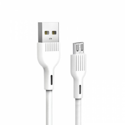 Кабел USB SkyDolphin S03V Frost Line Micro USB 3A/1m white