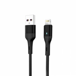 Кабел USB SkyDolphin S06L LED Smart Power Lightning 3A/1m black