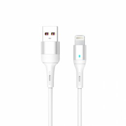 Кабел USB SkyDolphin S06L LED Smart Power Lightning 3A/1m white