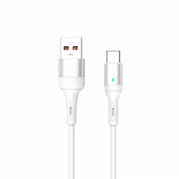 Кабел USB SkyDolphin S06T LED Smart Power Type-C 3A/1m white