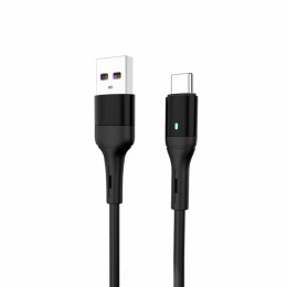 Кабел USB SkyDolphin S06T LED Smart Power Type-C 3A/1m black