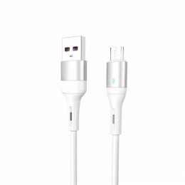 Кабел USB SkyDolphin S06V LED Smart Power Micro USB 3A/1m white