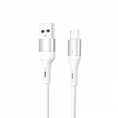Кабел USB SkyDolphin S06V LED Smart Power Micro USB 3A/1m white