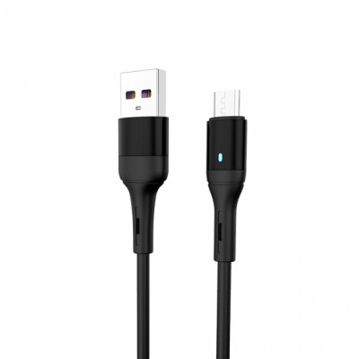 Кабел USB SkyDolphin S06V LED Smart Power Micro USB 3A/1m black