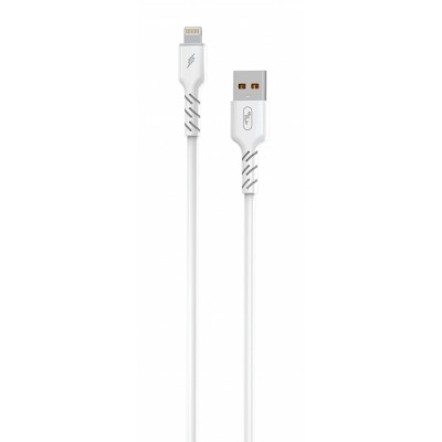 Кабел USB SkyDolphin S07L TPE High Elastic Line Lightning 2.4A/1m white