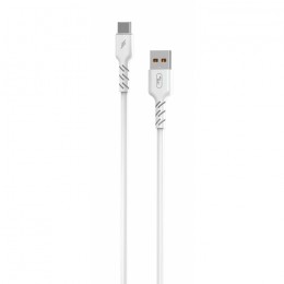 Кабел USB SkyDolphin S07T TPE High Elastic Line Type-C 2.4A/1m white