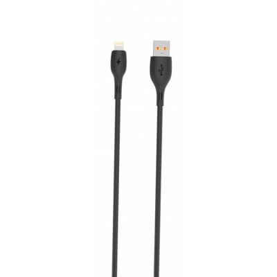 Кабел USB SkyDolphin S22L Soft Silicone Lightning 2.4A/1m black