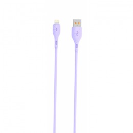 Кабел USB SkyDolphin S22L Soft Silicone Lightning 2.4A/1m violet