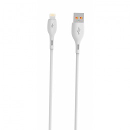 Кабел USB SkyDolphin S22L Soft Silicone Lightning 2.4A/1m white