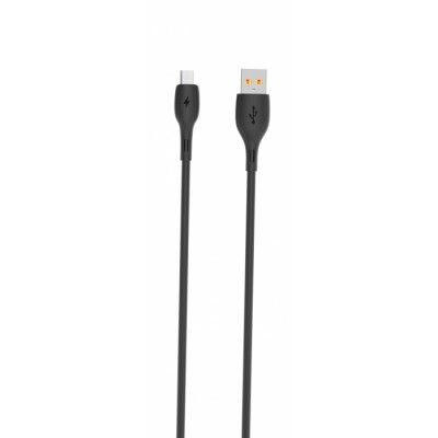 Кабел USB SkyDolphin S22V Soft Silicone Micro USB 2.4A/1m black