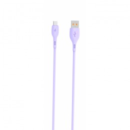 Кабел USB SkyDolphin S22V Soft Silicone Micro USB 2.4A/1m violet