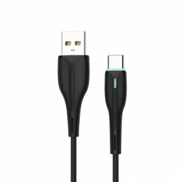 Кабел USB SkyDolphin S48T LED Type-C 3A/1m black