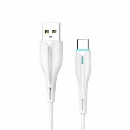Кабел USB SkyDolphin S48T LED Type-C 3A/1m white