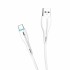 Кабел USB SkyDolphin S48T LED Type-C 3A/1m white