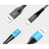 Кабел USB SkyDolphin S49L LED Aluminium Alloy Lightning 3A/1m black