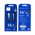 Кабел USB SkyDolphin S49L LED Aluminium Alloy Lightning 3A/1m dark blue