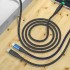 Кабел USB SkyDolphin S49T LED Aluminium Alloy Type-C 3A/1m black