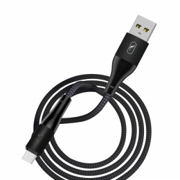 Кабел USB SkyDolphin S49T LED Aluminium Alloy Type-C 3A/1m black