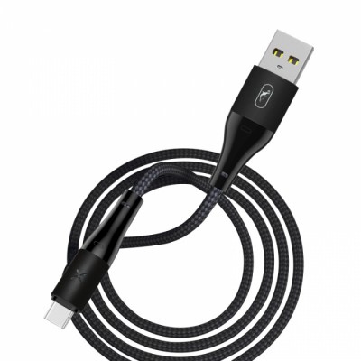 Кабел USB SkyDolphin S49T LED Aluminium Alloy Type-C 3A/1m black