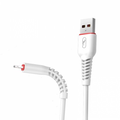 Кабел USB SkyDolphin S54L Soft Lightning 2.4A/1m white