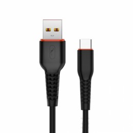 Кабел USB SkyDolphin S54T Soft Type-C 2.4A/1m black