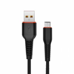 Кабел USB SkyDolphin S54V Soft Micro USB 2.4A/1m black