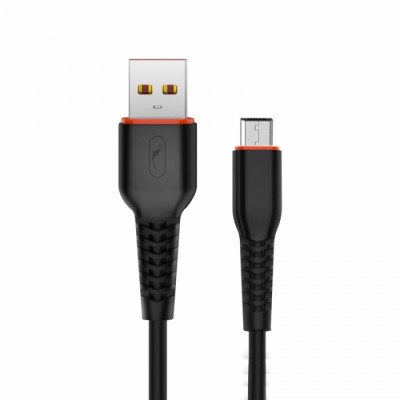 Кабел USB SkyDolphin S54V Soft Micro USB 2.4A/1m black