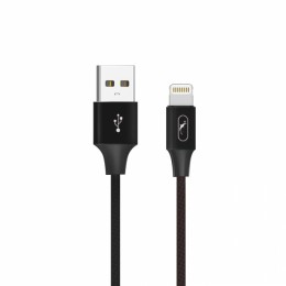 Кабел USB SkyDolphin S55L Neylon Lightning 2.4A/1m black