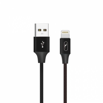 Кабел USB SkyDolphin S55L Neylon Lightning 2.4A/1m black
