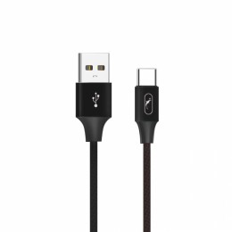 Кабел USB SkyDolphin S55T Neylon Type-C 2.4A/1m black