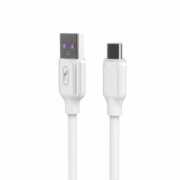 Кабел USB SkyDolphin S56T Super Fast TPE Type-C 5A/1m white