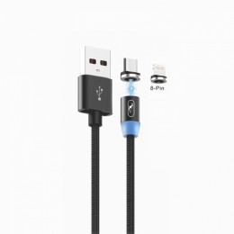 Кабел USB SkyDolphin S59L Magnetic Lightning 2.4A/1m black