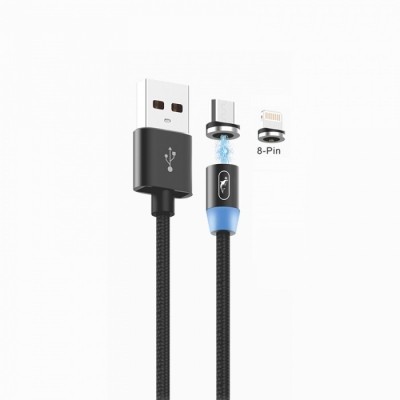 Кабел USB SkyDolphin S59L Magnetic Lightning 2.4A/1m black