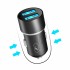 Зарядно устройство за кола SkyDolphin SZ02 Aluminium 2USB/2.4A black