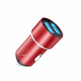 Зарядно устройство за кола SkyDolphin SZ02 Aluminium 2USB/2.4A Red
