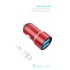 Зарядно устройство за кола SkyDolphin SZ02 Aluminium 2USB/2.4A Red