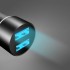 Зарядно устройство за кола SkyDolphin SZ02L Aluminium 2USB/2.4A c кабел Lightning black
