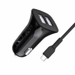 Зарядно устройство за кола SkyDolphin SZ08V 2USB/2.4A c кабел Micro USB black