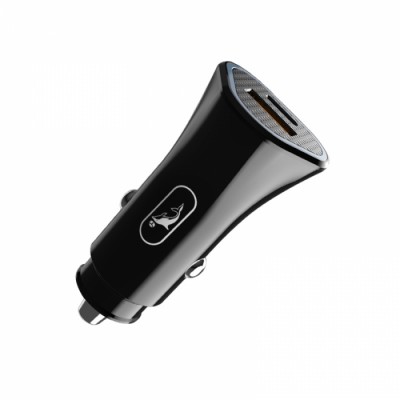Зарядно устройство за кола SkyDolphin SZ16L PD+QC3.0 3.1A/18W c кабел Lightning black
